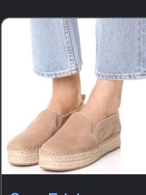 Sam Edelman Tan Espadrille Platform Slip-On Shoes